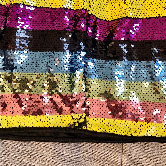 New multi colour sequins stripes rainbow dress S - Picture 3 of 3